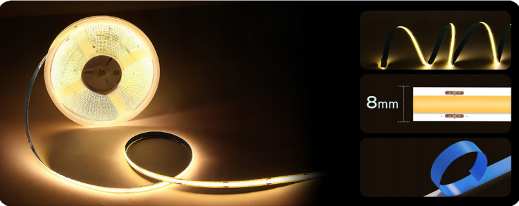 Taśma LED COB Neon 24V - 480D - 9W/m -IP20 - 50m - 990lm - barwa ciepła