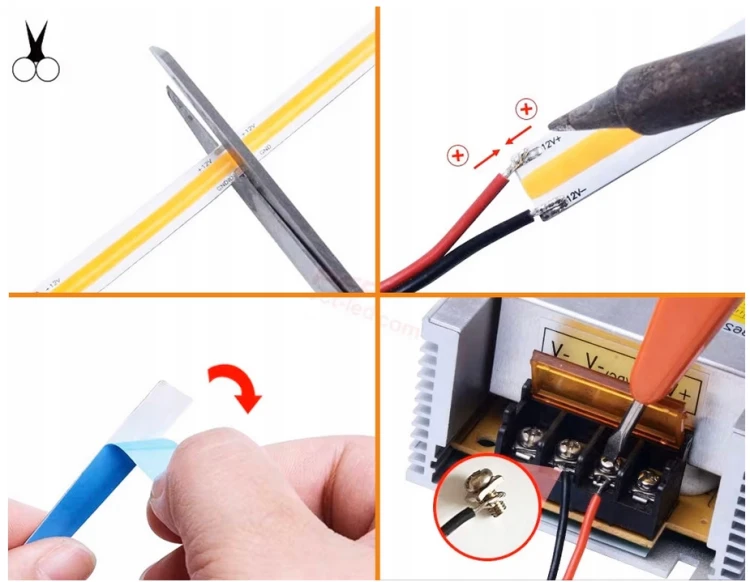 Taśma LED COB Neon 24V - 480D - 9W/m -IP20 - 50m - 990lm - barwa ciepła