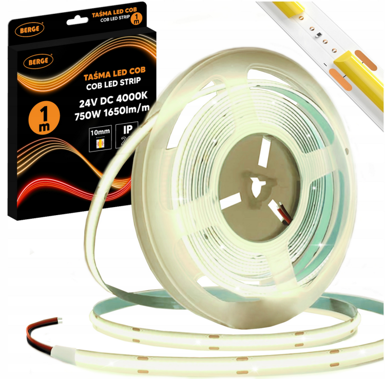 Taśma LED COB Neon 24V - 528D - 15W/m -IP20 - 1650lm - 1m - barwa neutralna