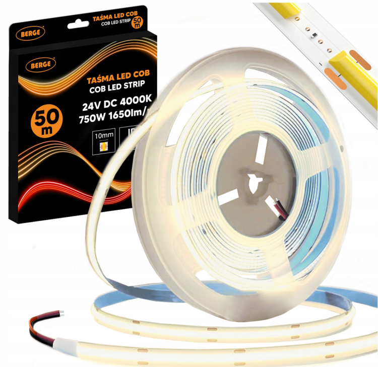 Taśma LED COB Neon 24V - 528D - 15W/m -IP20 - 1650lm - 50m - barwa neutralna