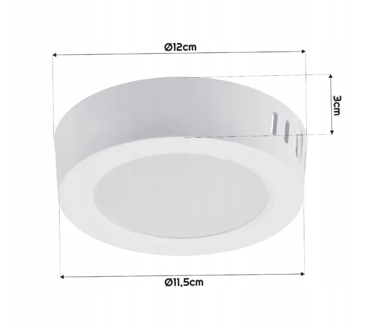 Panel LED natynkowy okrągły 6W - 660lm - barwa neutralna