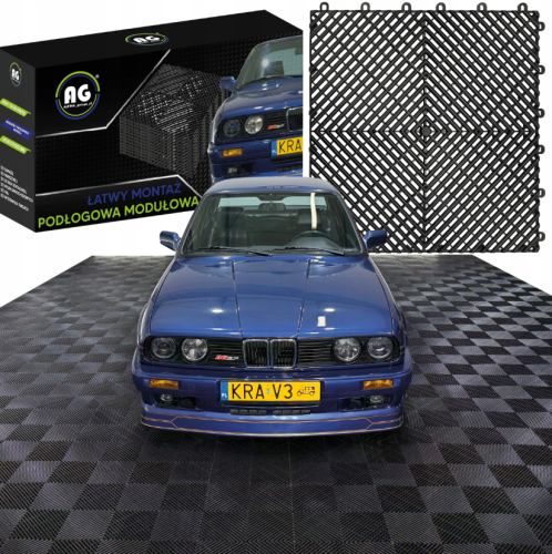 Podłoga Do Garażu Modułowa PP 40x40x1,8cm Czarna