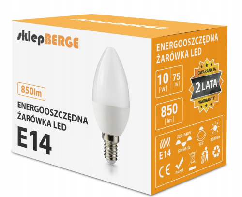 Żarówka LED E14 - C37 - 10W - 850lm - barwa neutralna