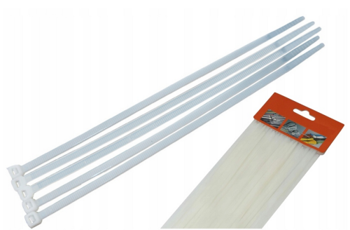 Opaska zaciskowa nylonowa 4,8x300mm biała - 100sztuk