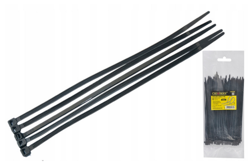 Opaska zaciskowa nylonowa 7,6x400mm czarna - 100sztuk