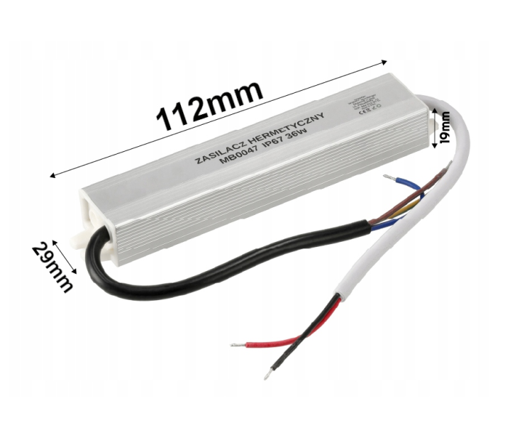 Zasilacz LED hermetyczny - IP67 - 36W - 3A Wodoszczelny