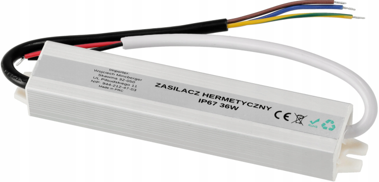 Zasilacz LED hermetyczny - IP67 - 36W - 3A Wodoszczelny