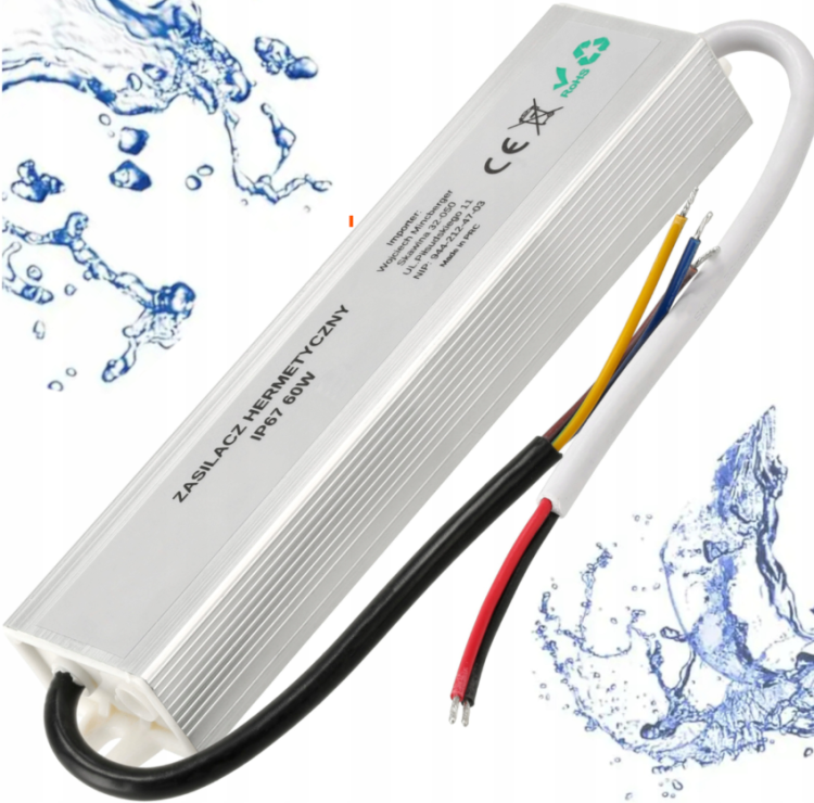 Zasilacz LED hermetyczny - IP67 - 60W - 5A Wodoszczelny