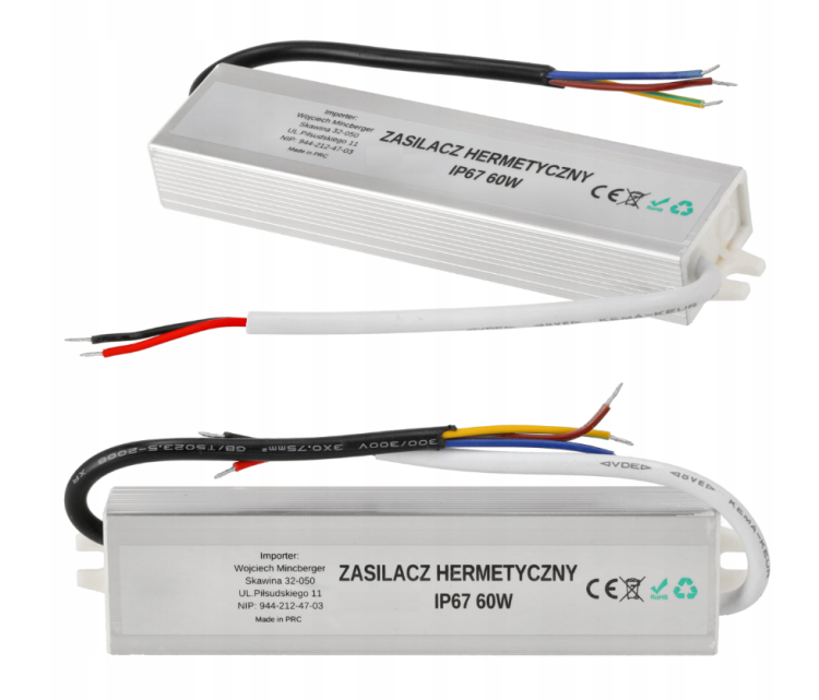 Zasilacz LED hermetyczny - IP67 - 60W - 5A Wodoszczelny