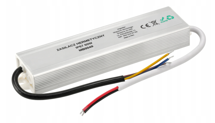 Zasilacz LED hermetyczny - IP67 - 60W - 5A Wodoszczelny