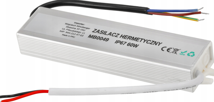 Zasilacz LED hermetyczny - IP67 - 60W - 5A Wodoszczelny