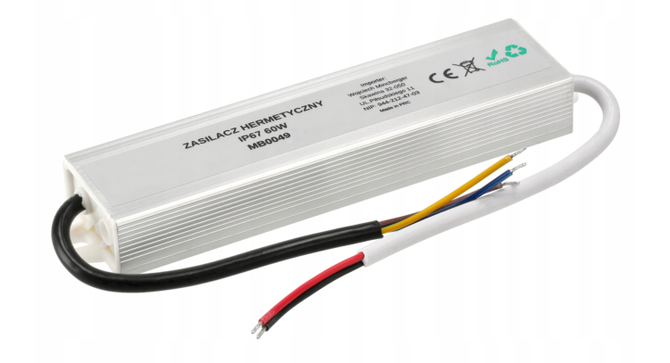 Zasilacz LED hermetyczny - IP67 - 24V - 60W - 2,5A