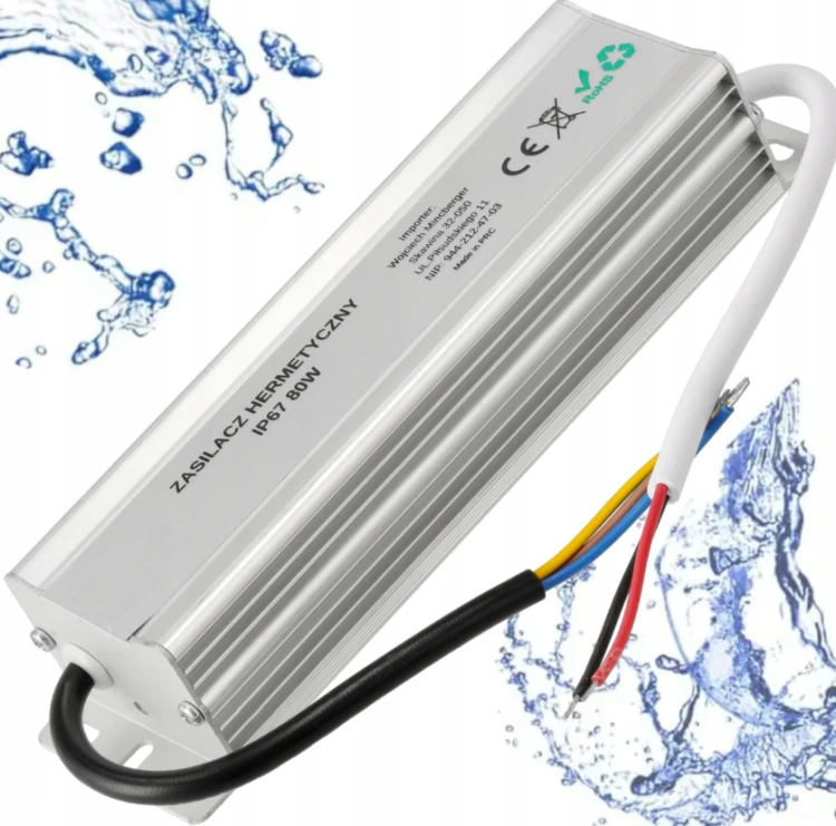 Zasilacz LED hermetyczny - IP67 - 24V - 80W - 3,3A