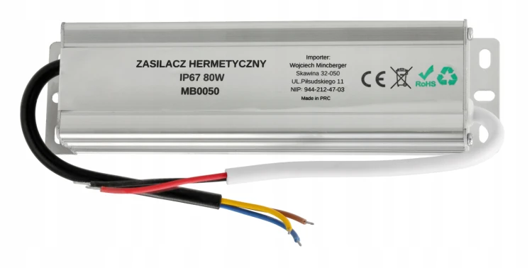 Zasilacz LED hermetyczny - IP67 - 24V - 80W - 3,3A