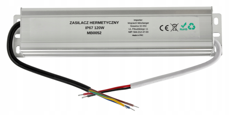 Zasilacz LED hermetyczny - IP67 - 24V - 120W - 5A