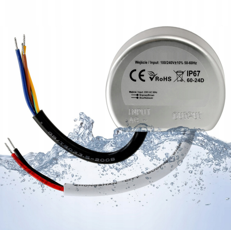 Zasilacz LED do puszki - 24V - 60W - 2,5A - IP67