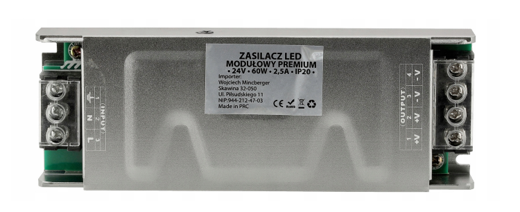 Zasilacz LED modułowy Premium 24V - 60W - 2,5A - IP20