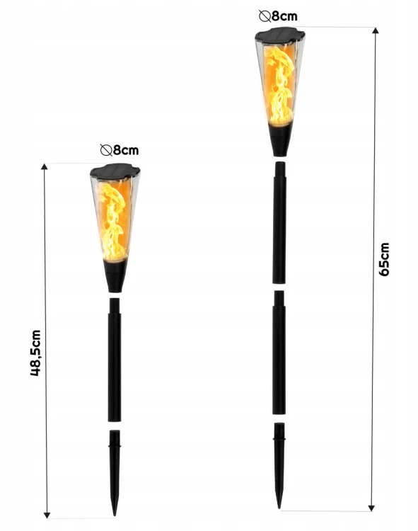Lampa solarna LED POCHODNIA Premium IP65 - 65cm