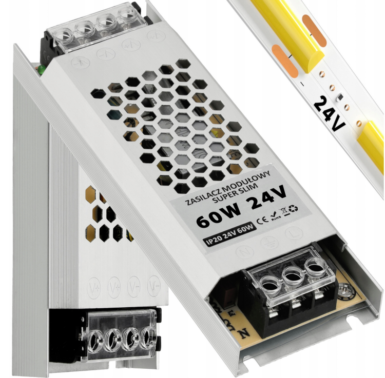 Zasilacz modułowy LED Super Slim - 24V - 60W - 2,5A - IP20