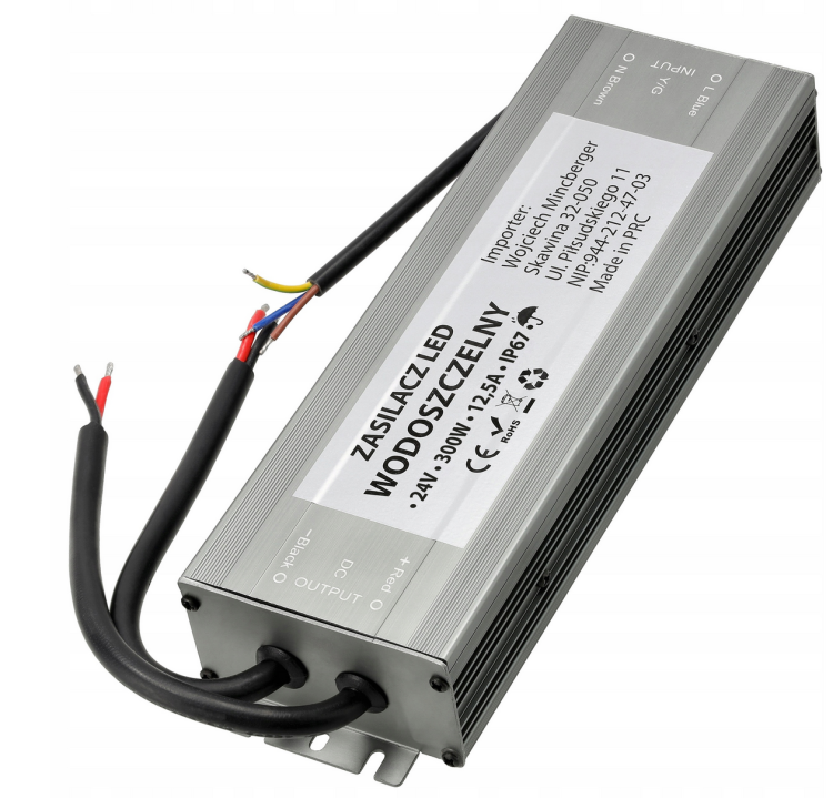 Zasilacz LED hermetyczny - 24V - 300W - 12,5A - IP67