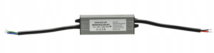 Zasilacz LED hermetyczny - 12V - 15W - 1,25A - IP67