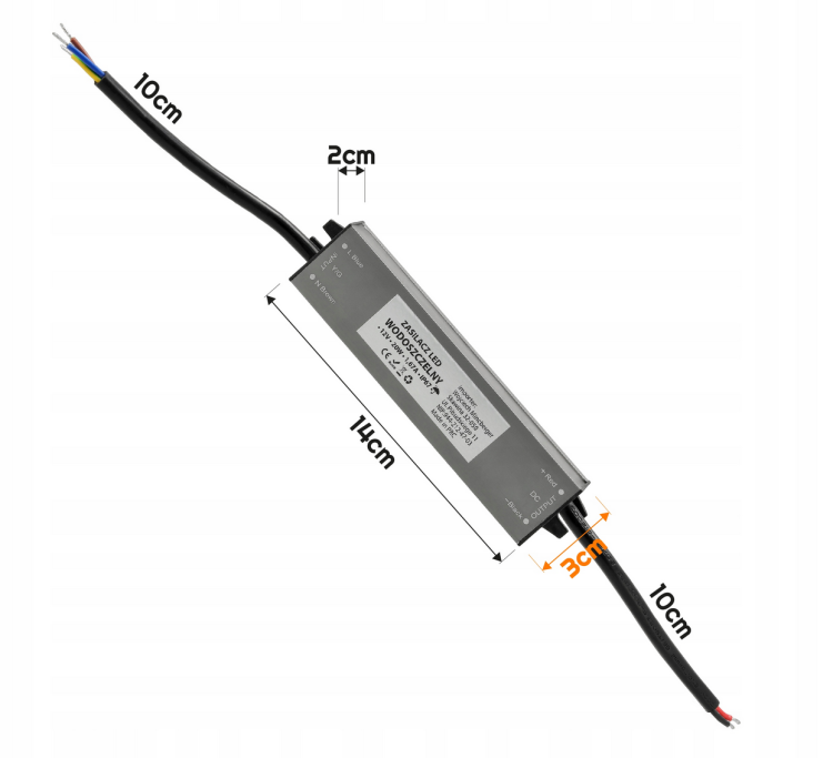 Zasilacz LED hermetyczny - 12V - 20W - 1,67A - IP67