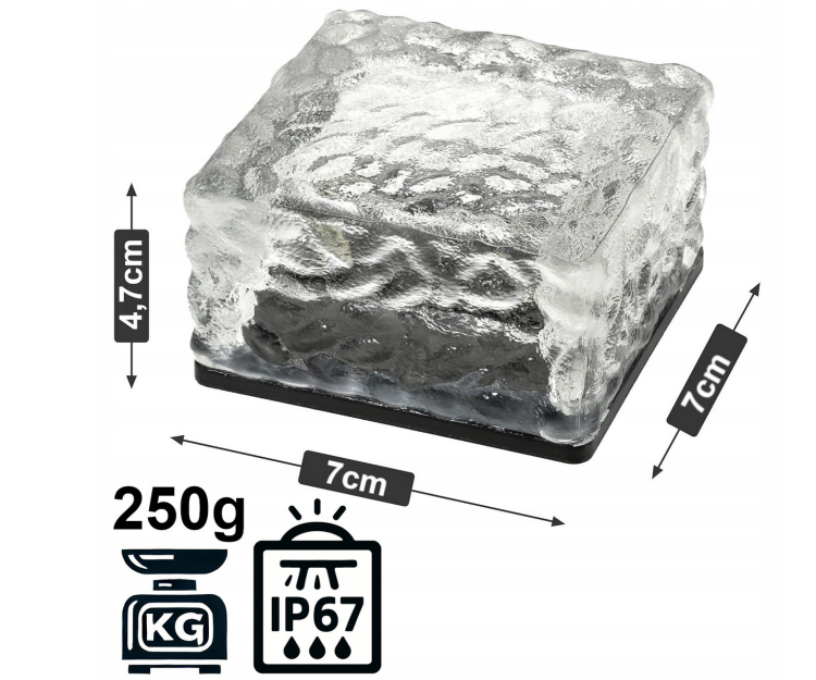 Lampa LED solarna najazdowa „Kostka Lodu” - barwa neutralna