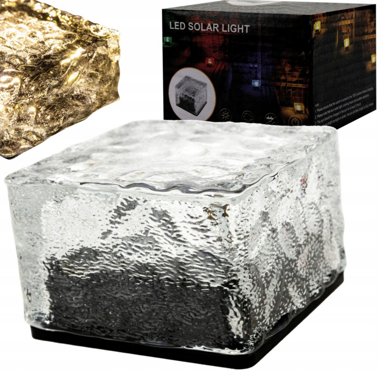 Lampa LED solarna najazdowa „Kostka Lodu” - barwa neutralna