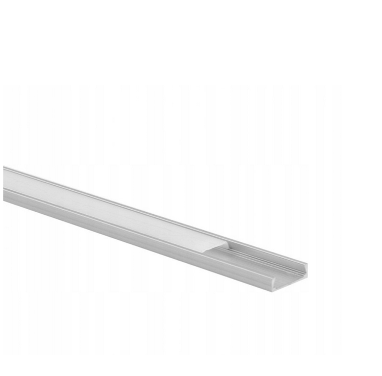 Profil LED natynkowy srebrny + klosz mleczny 1M