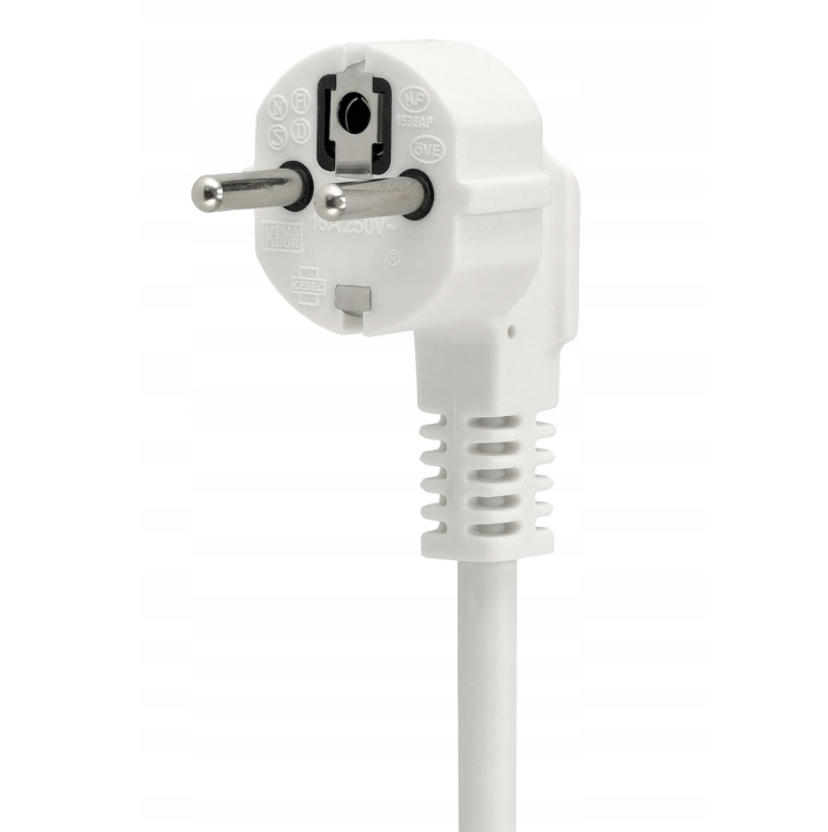 Przedłużacz 5m z uziemieniem 4 gniazda - biały 3*1,5 mm2 16A 3680W