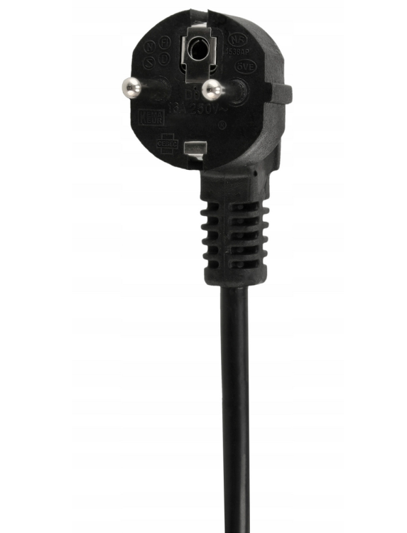 Przedłużacz 3m z uziemieniem 4 gniazda - czarny 3*1,5mm2 3680W