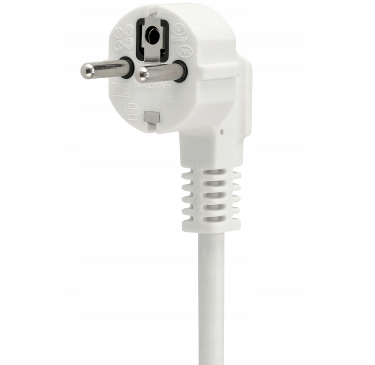 Przedłużacz 10m z uziemieniem 5 gniazd - biały 3*1,5mm2 3680W