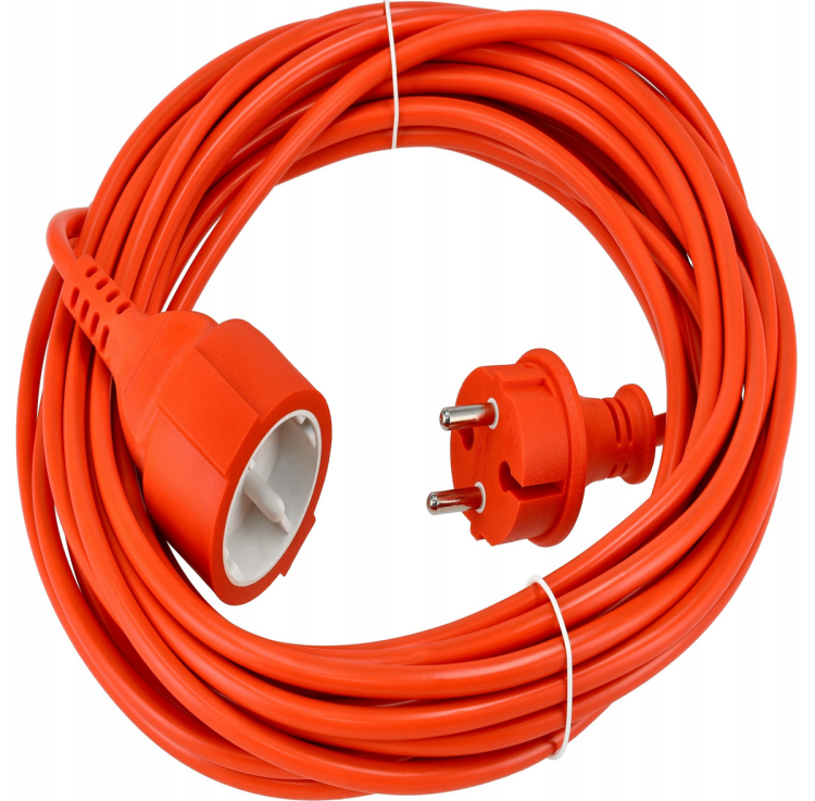 Przedłużacz 230V 10M pomarańczowy 2x1mm2 13A 2000W