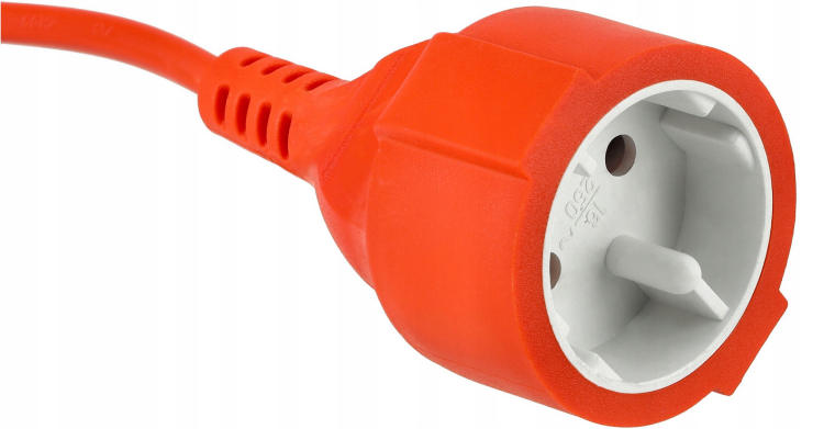 Przedłużacz 230V 15M pomarańczowy 2x1mm2 13A 2000W