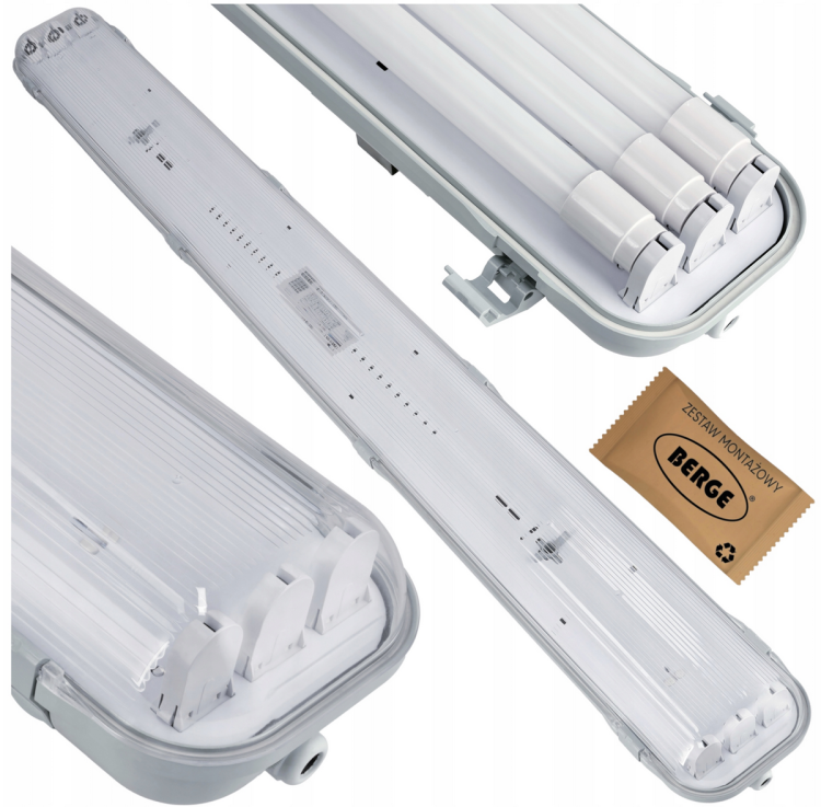 Oprawa hermetyczna LED 3x120cm IP65 z odbłyśnikiem na świetlówki LED