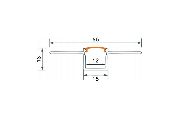 Profil LED Aluminiowy 3m wpuszczany - ZESTAW