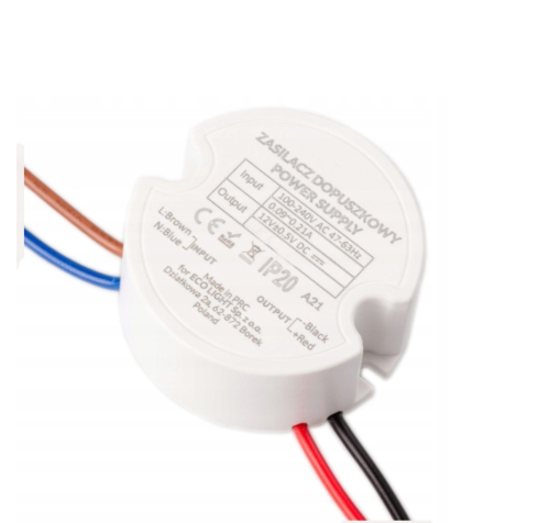 Zasilacz LED do puszki 12V - 30W - 2,5A - IP67