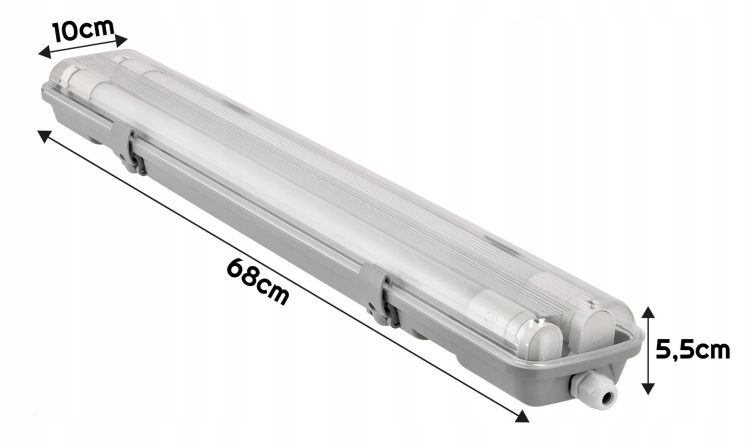 Oprawa hermetyczna LED 60cm + 2x świetlówka barwa neutralna
