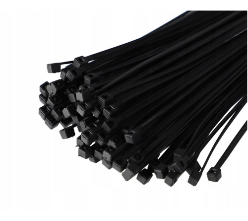 Opaski zaciskowe czarne 3,6x200mm - 100sztuk.