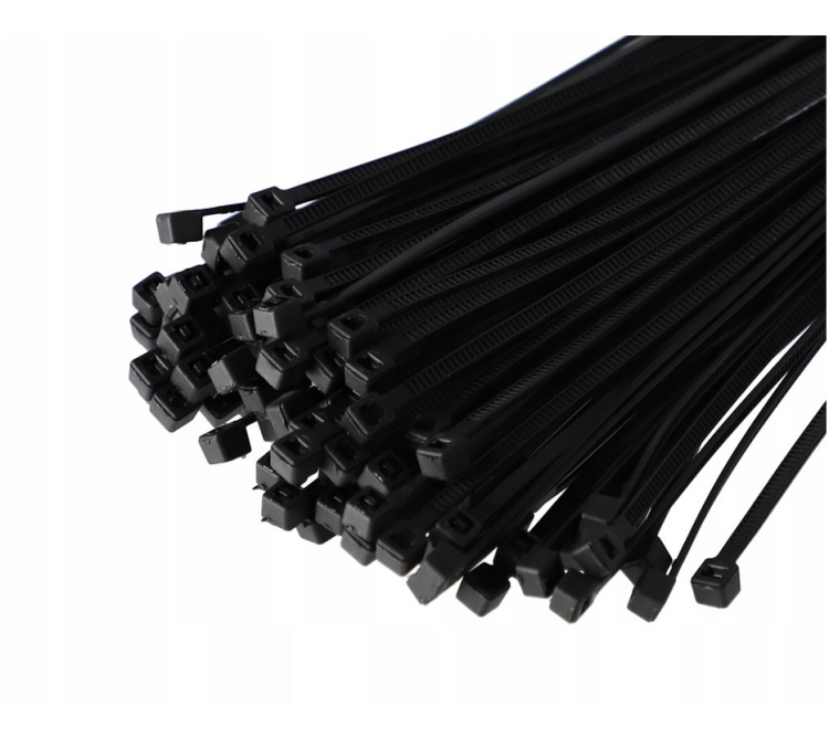 Opaski zaciskowe czarne 3,6x200mm - 100sztuk.