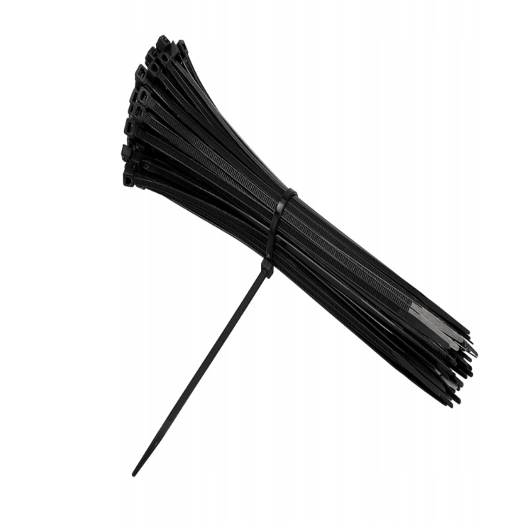 Opaski zaciskowe czarne 3,6x200mm - 100sztuk.