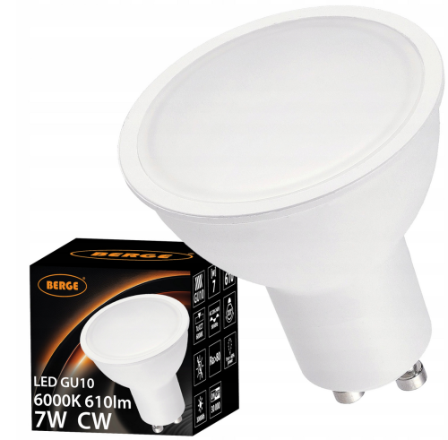 Żarówka LED - GU10 - 7W - CW - biała zimna