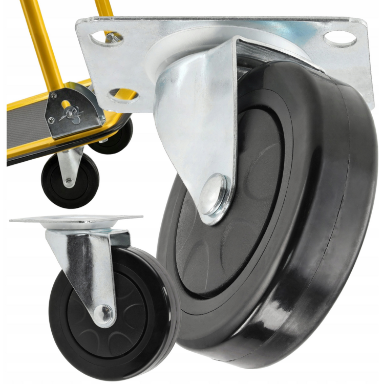 Kółka meblowe obrotowe gumowe 5" - 4szt