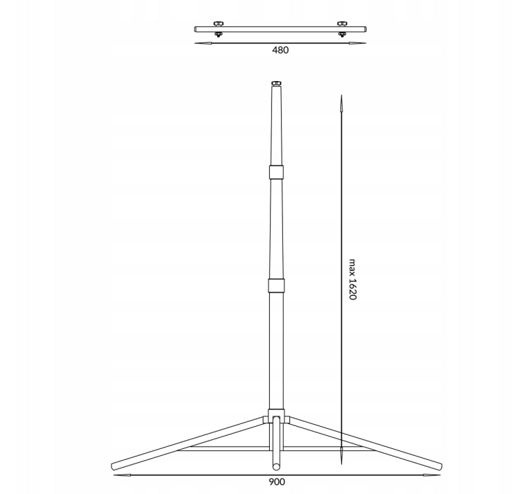 Statyw stojący podwójny na naświetlacz 160cm