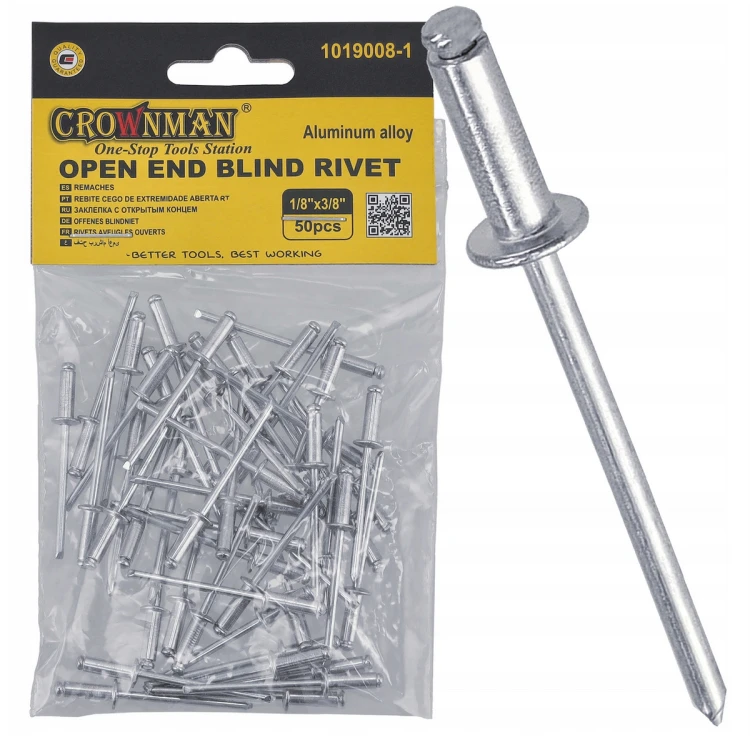 Nity zrywalne aluminiowe 3,2x9,5mm zestaw 50sztuk