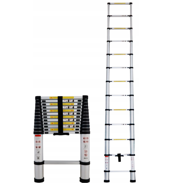 Drabina teleskopowa 13 stopni ALUMINIOWA składana 3,8m