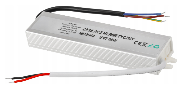 Zasilacz LED hermetyczny - 12V - 60W - IP67