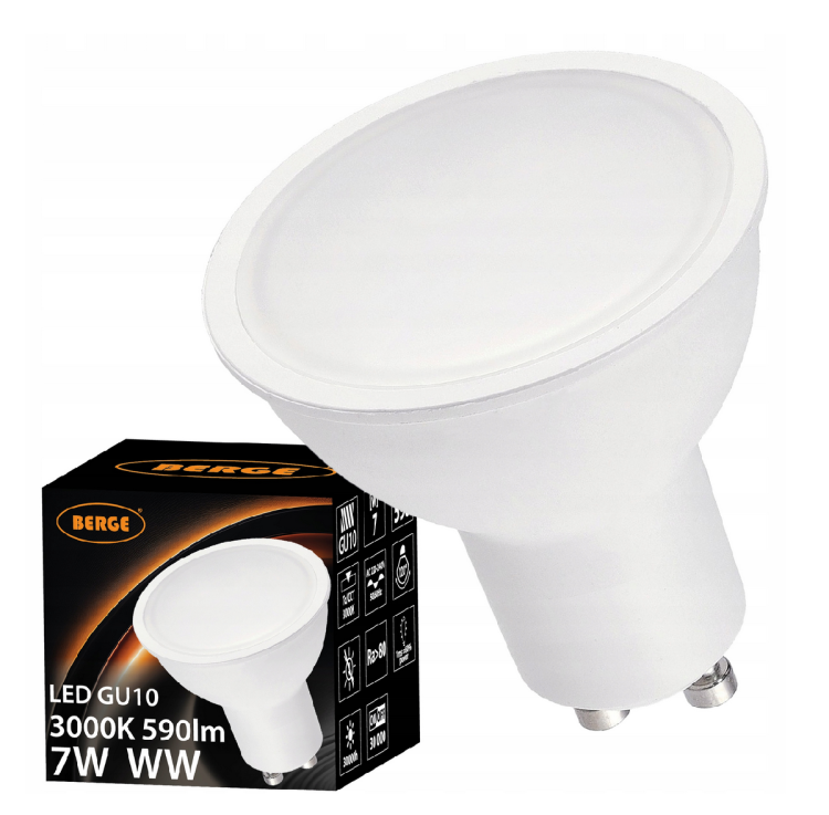 Żarówka LED - GU10 - 7W - biała ciepła