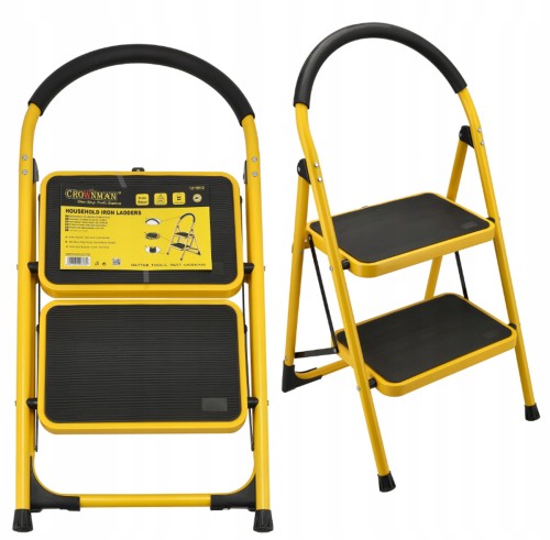 Drabina Składana 2 Stopniowa Stalowa Domowa Drabinka Wysoka Jakość 150kg