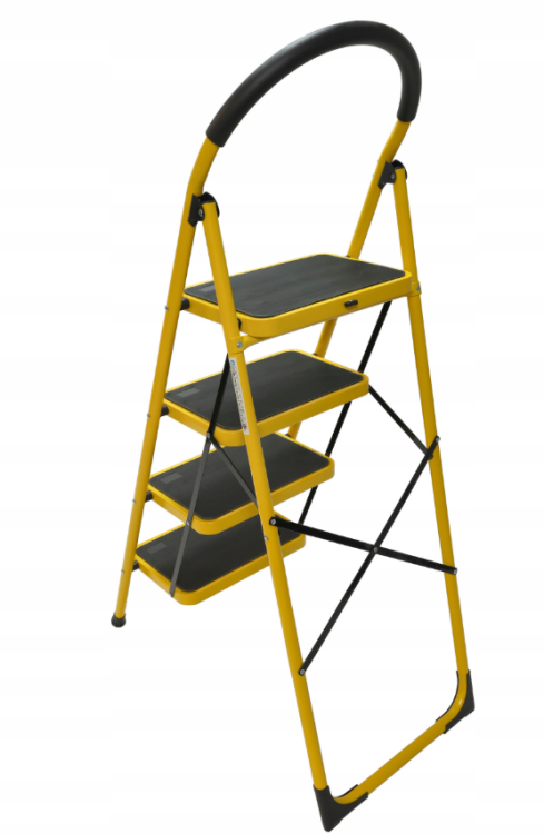 Drabina Składana 4 Stopniowa Stalowa Domowa Drabinka Wysoka Jakość 150kg